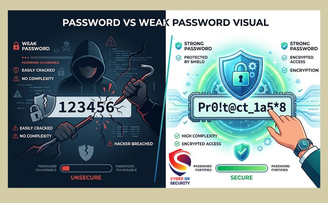 Stay Safe Online (SSO) Password VS Weak Password Visual
